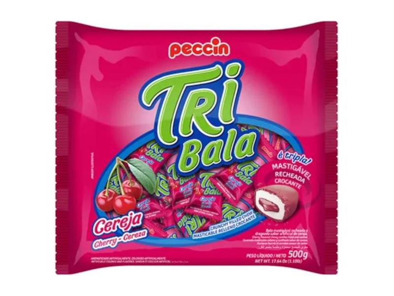 Imagem de Bala Recheada Tribala Cereja 500g - 2 Pacotes