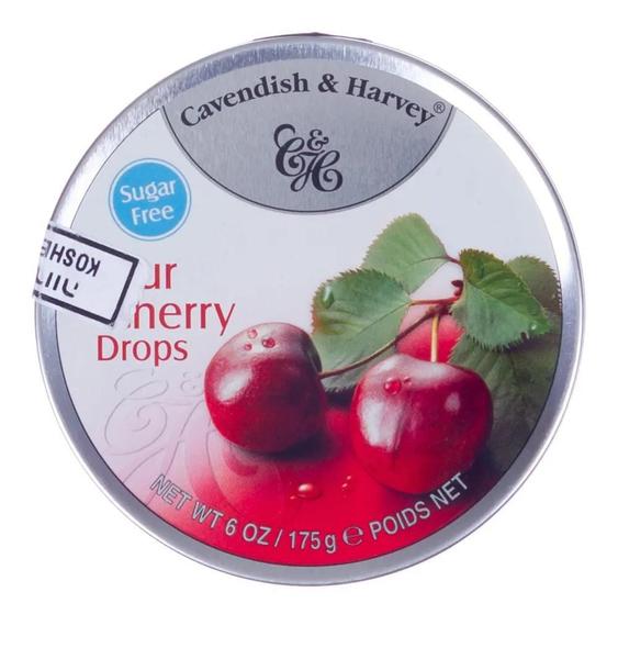 Bala Sugar Free Sour Cherry Drops Cavendish & Harvey 175G Imagem de Bala Sugar Free Sour Cherry Drops Cavendish & Harvey 175G