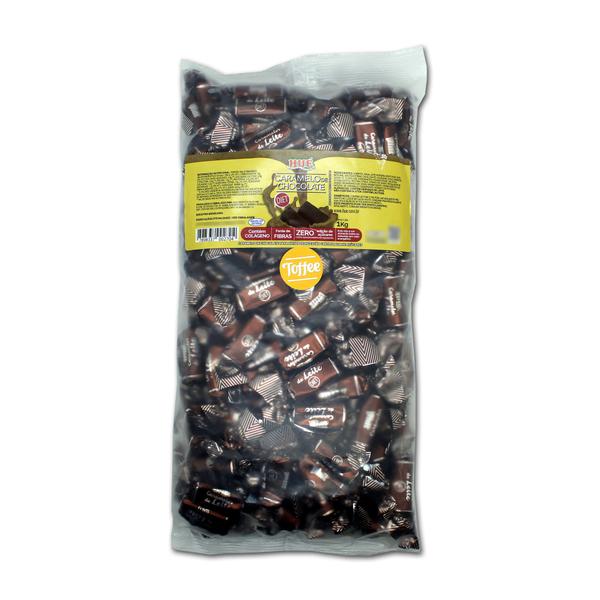 Imagem de Bala toffee de caramelo de chocolate diet 1kg hué kit 4 und