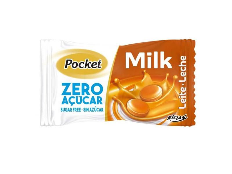 Imagem de Bala Zero Açúcar Leite Milk Pocket Caixa C/100unid - 230g