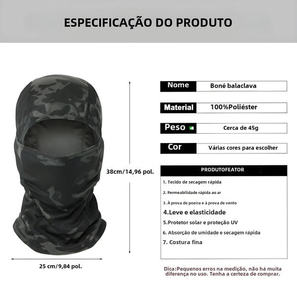 Imagem de Balaclava de Camuflagem para Ciclismo, Caça, Esqui e Motociclismo