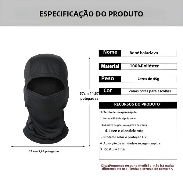 Imagem de Balaclava de Camuflagem Respirável - Protetor Solar para Homens e Mulheres