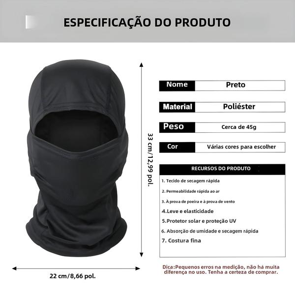 Imagem de Balaclava Tática à Prova de Vento - Proteção Completa para Esportes ao Ar Livre