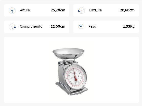 Imagem de Balança Analógica para Cozinha Inox Adatto - Tramontina