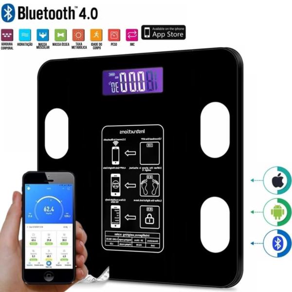 Imagem de Balança Bioimpedância Balança Digital Corporal Bluetooth