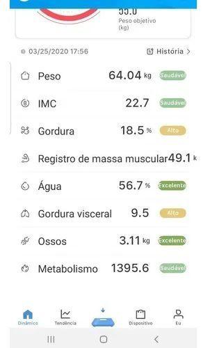 Imagem de Balança Bioimpedancia Bluetooth Com App Em Português