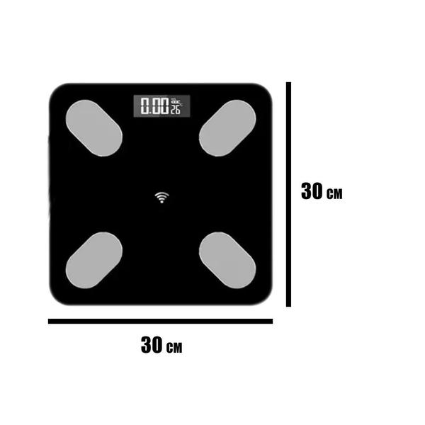 Imagem de Balança Bioimpedância Corporal Digital Smart Preta 180Kg Banheiro Quarto 1800