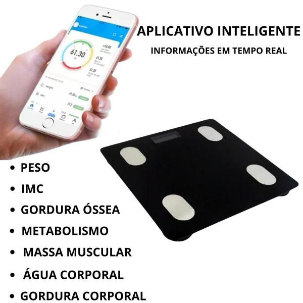 Imagem de Balança Bioimpedancia Corporal Imc 180kg Bluetooth Alta Qualidade