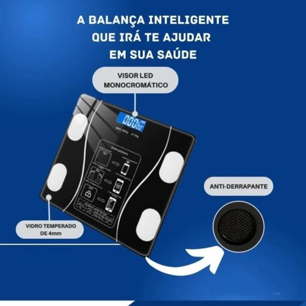 Imagem de Balança Bioimpedância Digital Bluetooth 180kg