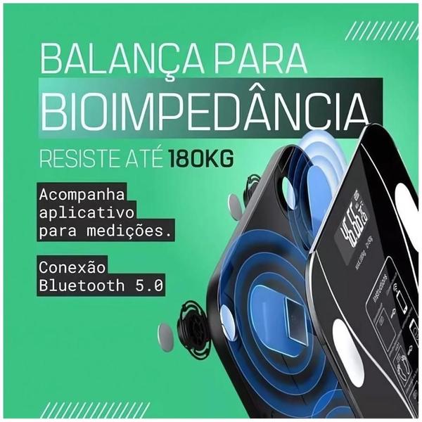 Imagem de Balança Bioimpedância Inteligente 180Kg Aplicativo E