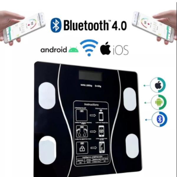 Imagem de Balança Bioimpedância Premium Saúde Digital Bluetooth