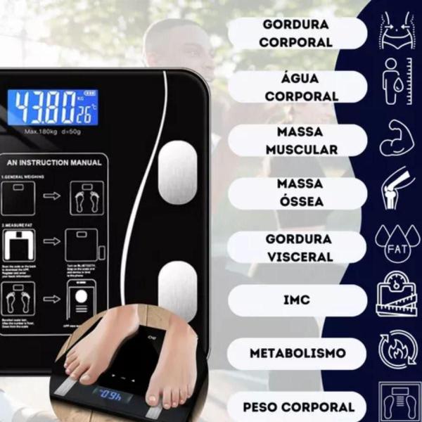 Imagem de Balança Bluetooth Bioimpedância Cardio Fit Barata