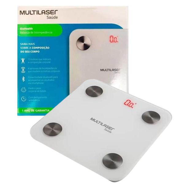 Imagem de Balança Bluetooth Bioimpedância HC059 BioHealth Multilaser