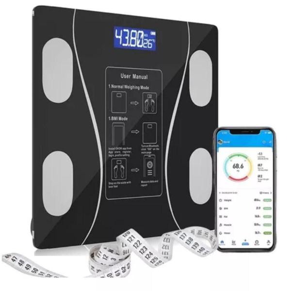 Balança Bluetooth Bioimpedância Original 180kg - ATENA Imagem de Balança Bluetooth Bioimpedância Original 180kg