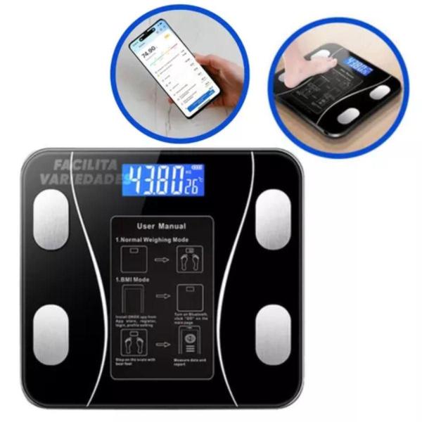 Balança Bluetooth Bioimpedância Original 180kg - ATENA Imagem de Balança Bluetooth Bioimpedância Original 180kg
