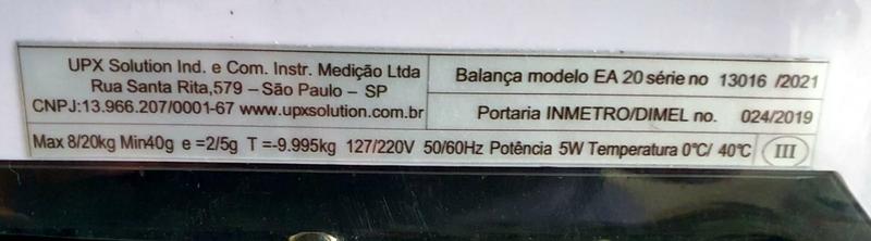 Imagem de Balança computadora ea-20 upx 20kg padaria /restaurante/hortifruti