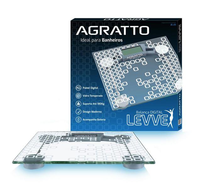 Imagem de Balanca Corporal Digital Agratto De Vidro 180kg Levve Bl-04