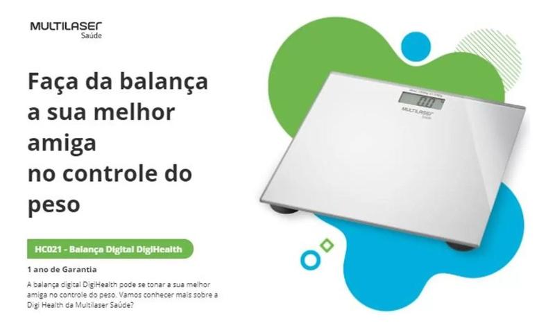 Imagem de Balança Corporal Digital De Banheiro Até 180 Kg Multilaser