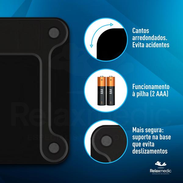 Imagem de Balança Corporal Digital De Banheiro Ônix 180kg - Relaxmedic