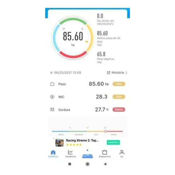 Imagem de Balança Corporal Digital Eletrônica Bluetooth Com Aplicativo - Clink