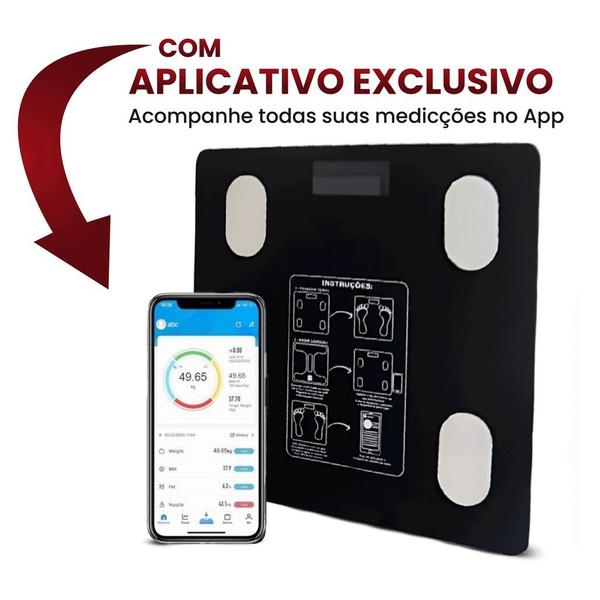 Imagem de Balança Corporal Digital Profissional Cardio Bluetooth App