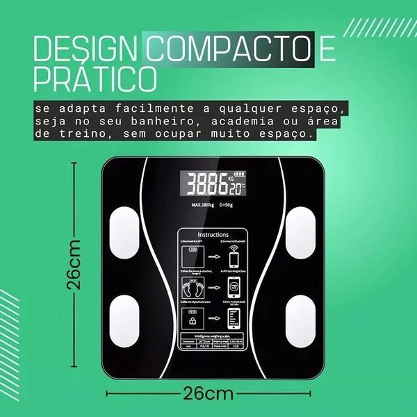 Imagem de Balança Corporal Inteligente Bioimpedância Bluetooth E App