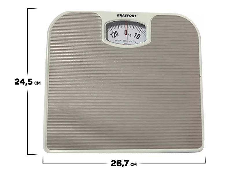 Imagem de Balança Corporal Mecânica Para Uso Doméstico Banheiro Academia Pesa Até 130kg Brasfort 