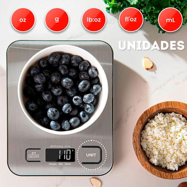 Imagem de Balança Cozinha Função Ideal para Receitas Precisas Máxima 10Kg