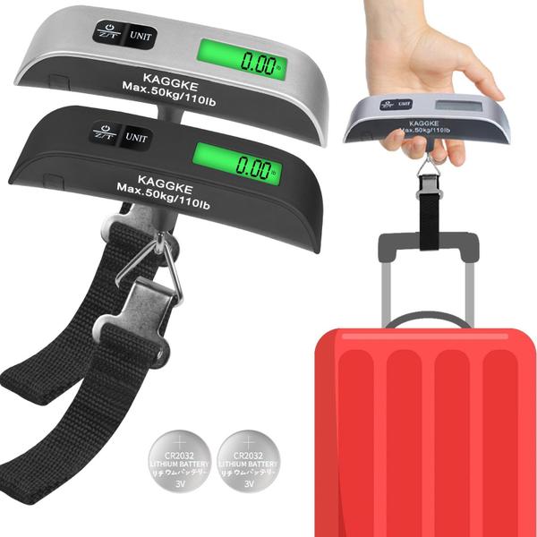 Imagem de Balança de bagagem digital KAGGKE Travel Portable, 50 kg/110 lb, pacote com 2