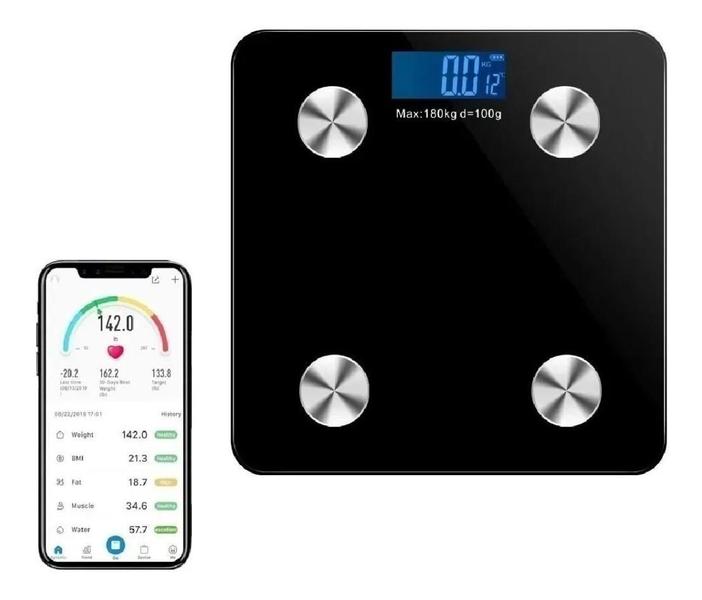 Imagem de Balança De Bioimpedância Corporal Com App Bluetooth 150Kg