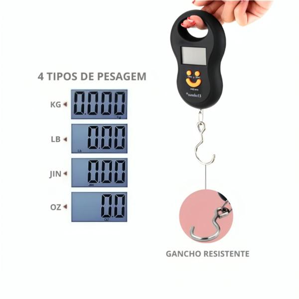 Imagem de Balança de Bolso com Visor LCDPesa Tudo até 50kg