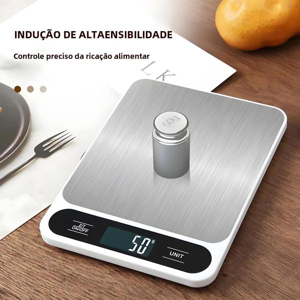 Imagem de Balança De Cozinha Digital De 10kg Com Display LCD Para Assar Balanças De Peso De Alimentos Para