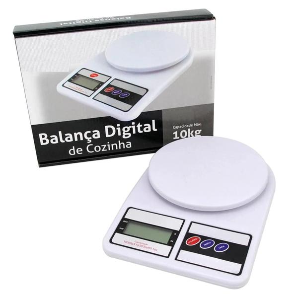 Imagem de Balança De Cozinha Digital Sq Sf-400 Pesa Até 10Kg Branco