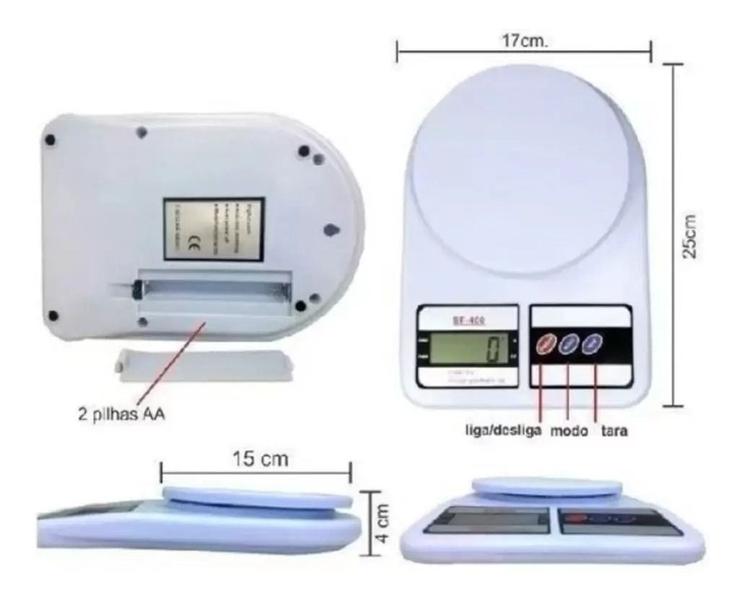 Imagem de Balança De Cozinha Digital Xh Sf-400 Pesa Até 10kg Branco