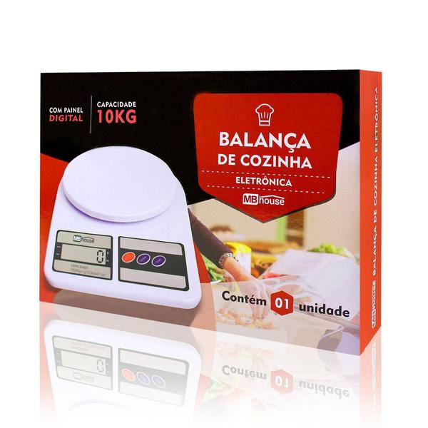 Imagem de Balança de Cozinha Eletrônica Digital até 10kg Precisão Alimento - MBHouse