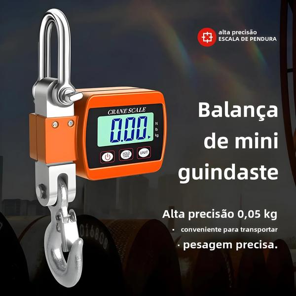 Imagem de Balança de Guindaste Digital Portátil LCD - Resistente 0,05-500kg