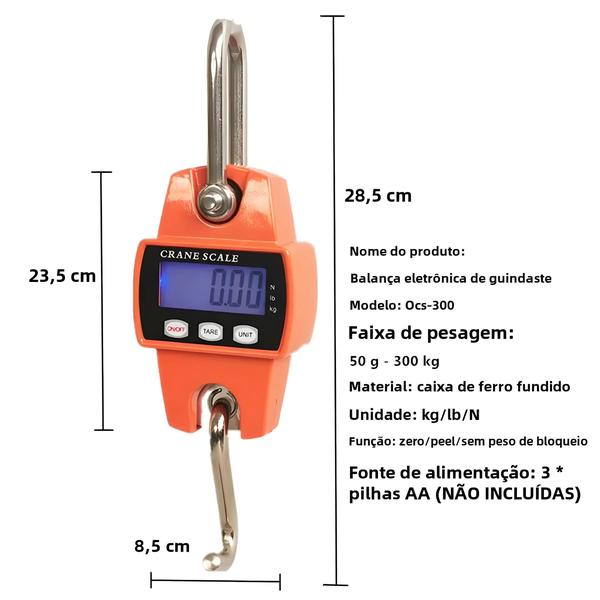 Imagem de Balança De Guindaste Resistente Peso Digital 300kg 150kg/50g 200kg/100g 500kg/100g Gancho De