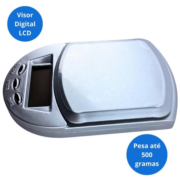 Imagem de Balança Digital 500 Gramas Visor LCD com Tampa Protetora para Medir Pequenos Objetos