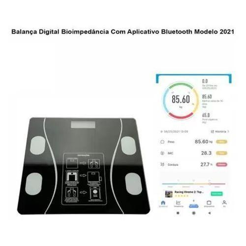 Imagem de Balança Digital Bioimpedância Aplicativo Bluetooth 180Kg