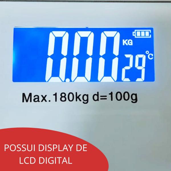 Imagem de Balança Digital Bioimpedância até 180kg Com Aplicativo Bluetooth Branca