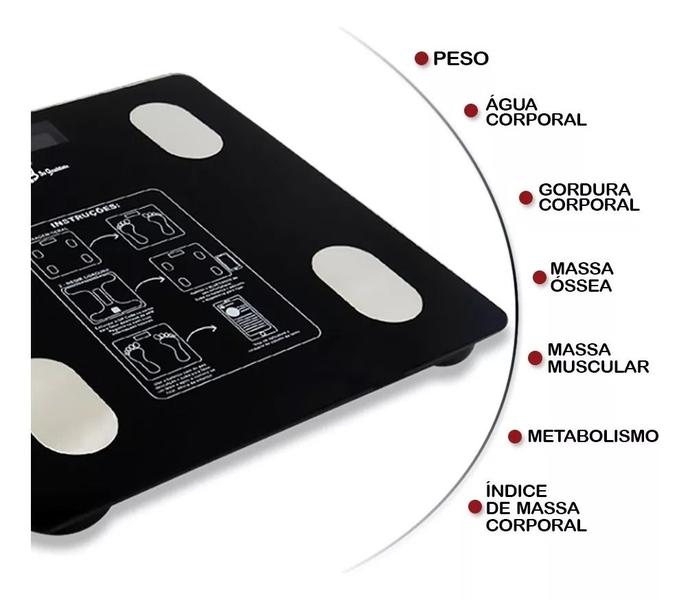 Imagem de Balança Digital Bioimpedância Bluetooth Aplicativo Corporal