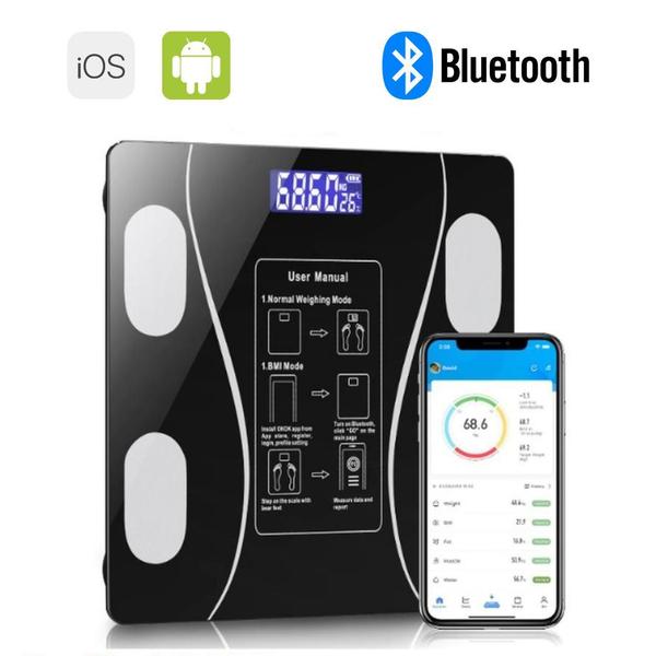 Imagem de Balança Digital Bioimpedância C/ Aplicativo Bluetooth