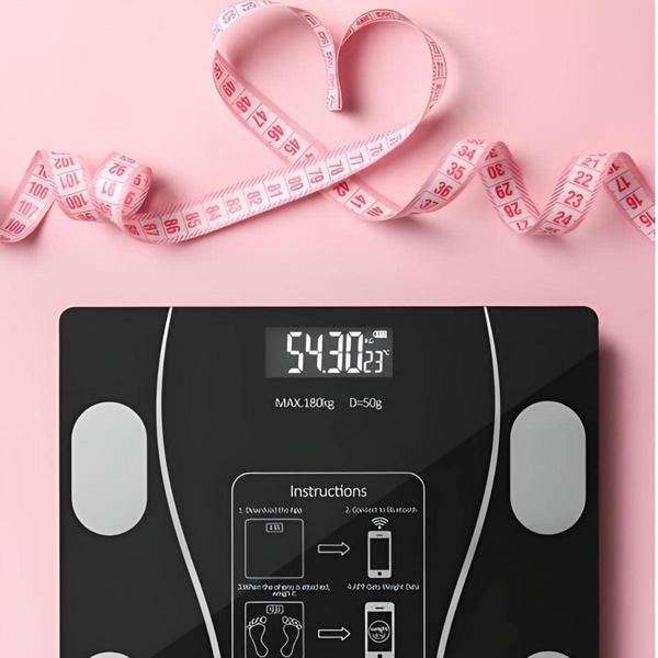 Balança Digital Bioimpedância Peso Até 140kg Com Bluetooth e Aplicativo Para Medir Massa Corporal Gordura IMC - Original Line Imagem de Balança Digital Bioimpedância Peso Até 140kg Com Bluetooth e Aplicativo Para Medir Massa Corporal Gordura IMC