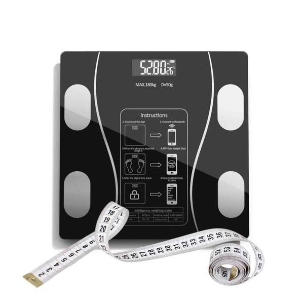 Balança Digital Bioimpedância Peso Até 140kg Com Bluetooth e Aplicativo Para Medir Massa Corporal Gordura IMC - Original Line Imagem de Balança Digital Bioimpedância Peso Até 140kg Com Bluetooth e Aplicativo Para Medir Massa Corporal Gordura IMC