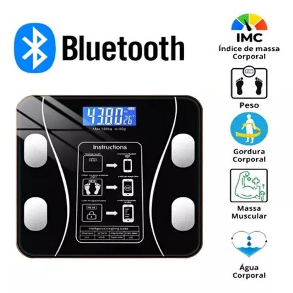 Imagem de Balança Digital Bluetooth, controle seu IMC no app.