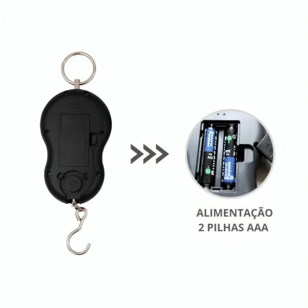 Balança Digital Com Gancho Para Pesar Mala e Bagagem até 50kg - Loja F7 Imagem de Balança Digital Com Gancho Para Pesar Mala e Bagagem até 50kg