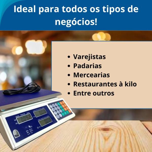 Imagem de Balança Digital Comercial 32kg Alta Capacidade Plataforma Fit Ideal Para Sua Dieta Oficial