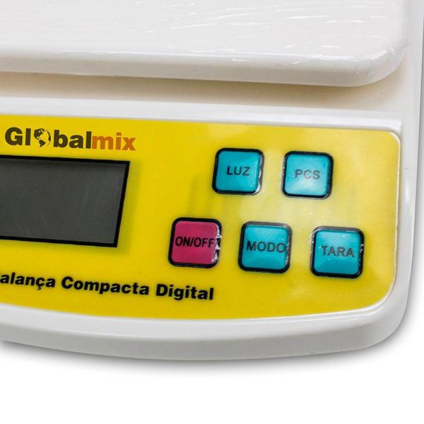 Imagem de Balança digital compacta branca  até 10kg com fonte sf400a