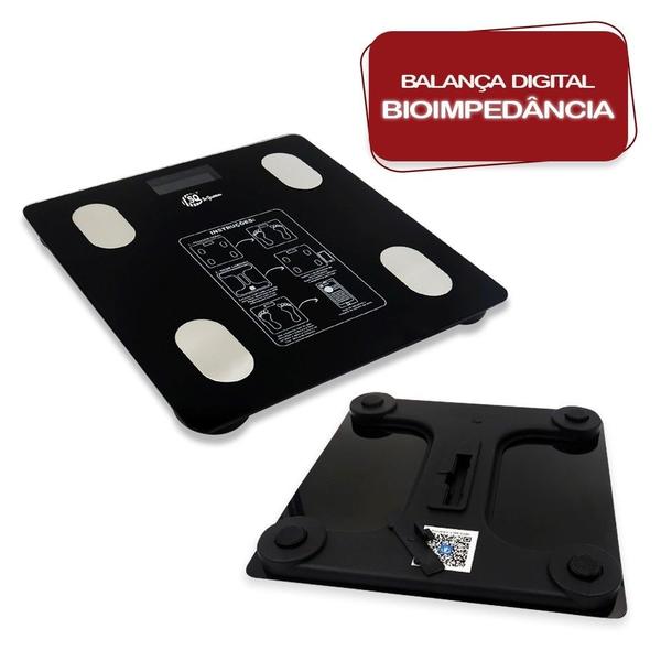 Imagem de Balança Digital Corporal Bioimpedância Aplicativo Bluetooth 140kg