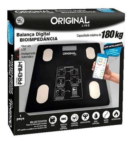 Imagem de Balança Digital Corporal Bioimpedância Banheiro 180 Kg App